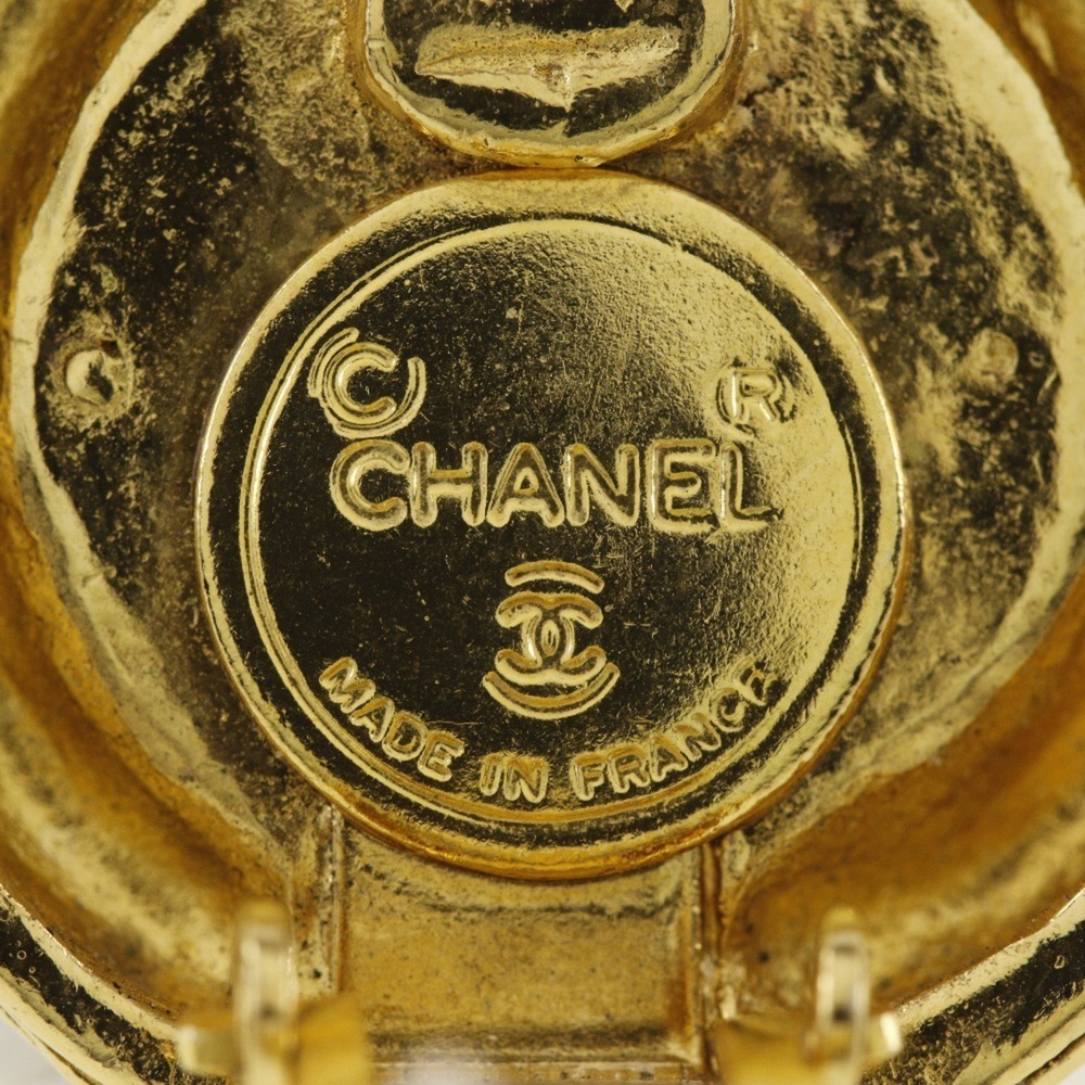 CHANEL Authentic Gold Logo Earrings - Picture 6 of 6
